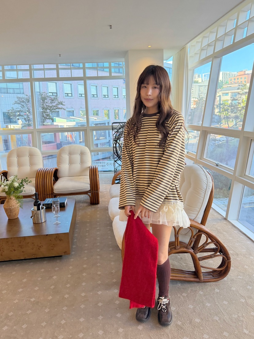 BOUTIQUE-L東大門代購女士新款時尚推薦熱賣休閑長袖T恤BOUTIQUE-L長袖T恤