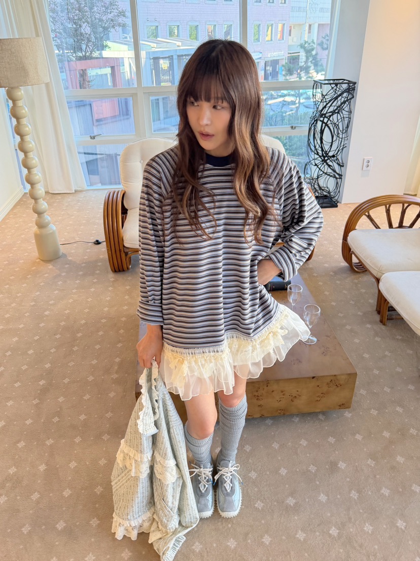 BOUTIQUE-L東大門代購女士新款時尚推薦熱賣休閑長袖T恤BOUTIQUE-L長袖T恤