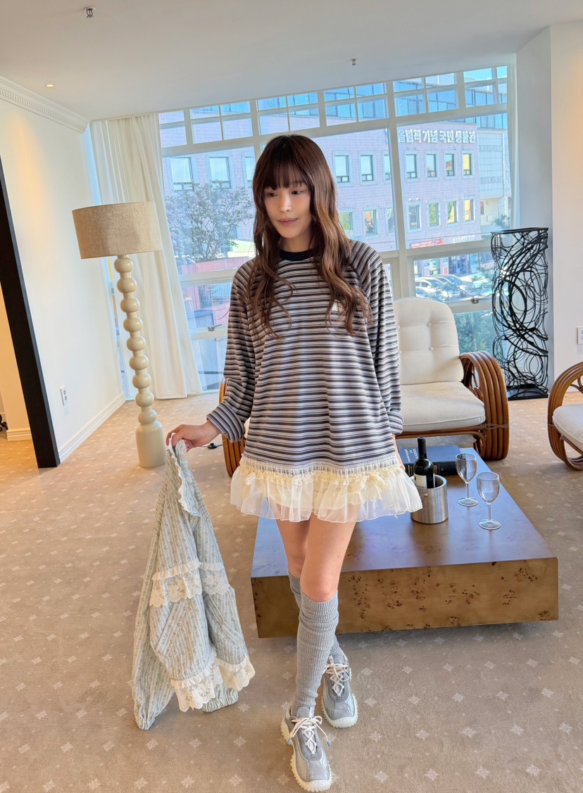 BOUTIQUE-L東大門代購女士新款時尚推薦熱賣休閑長袖T恤BOUTIQUE-L長袖T恤圖色2