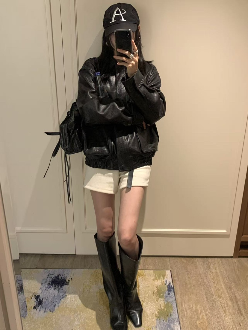 LOFN東大門實拍女裝新款時尚人氣熱賣休閑推薦真品皮衣LOFN皮衣