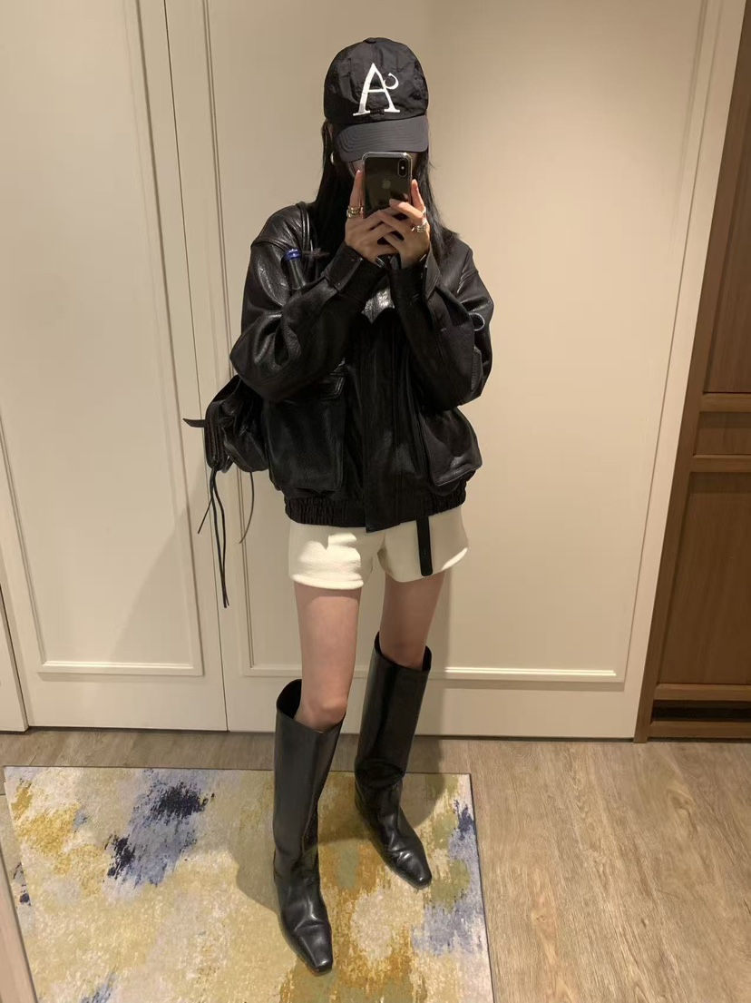 LOFN東大門實拍女裝新款時尚人氣熱賣休閑推薦真品皮衣LOFN皮衣