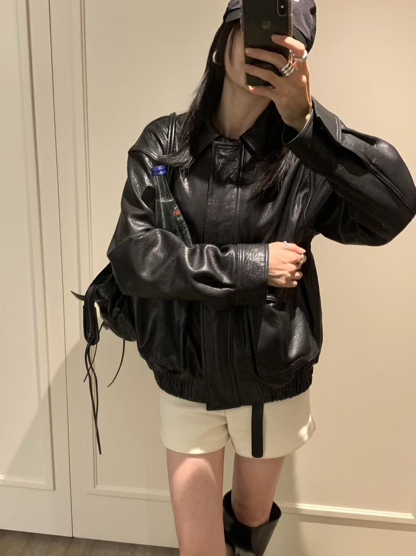 LOFN東大門實拍女裝新款時尚人氣熱賣休閑推薦真品皮衣LOFN皮衣