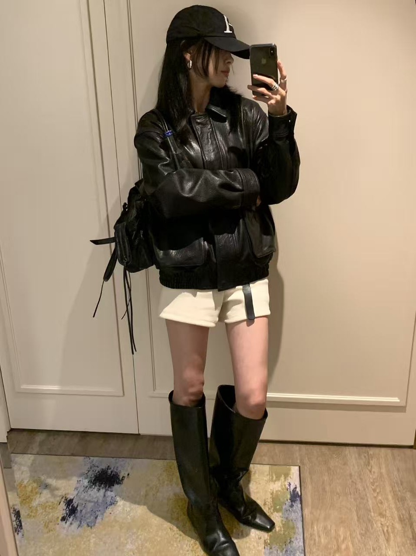 LOFN東大門實拍女裝新款時尚人氣熱賣休閑推薦真品皮衣LOFN皮衣