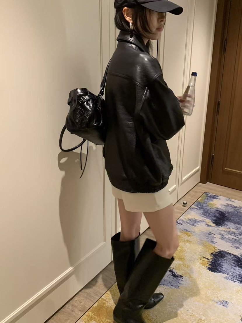 LOFN東大門實拍女裝新款時尚人氣熱賣休閑推薦真品皮衣LOFN皮衣