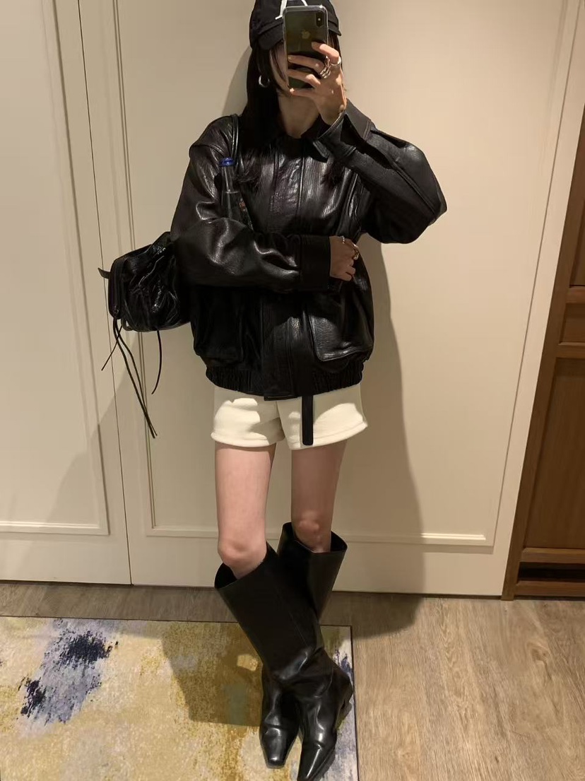 LOFN東大門實拍女裝新款時尚人氣熱賣休閑推薦真品皮衣LOFN皮衣