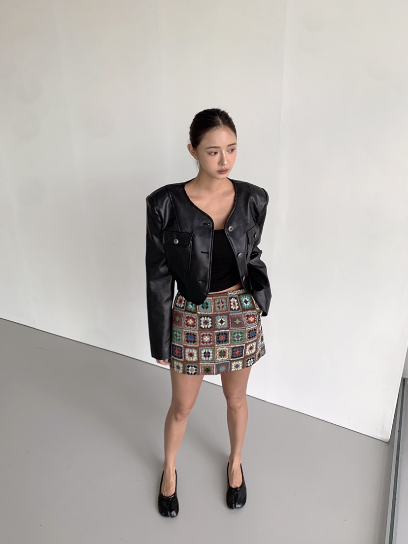 VERANDA韓國直郵女士新款休閑推薦人氣時尚熱賣真品短裙提花VERANDA短裙
