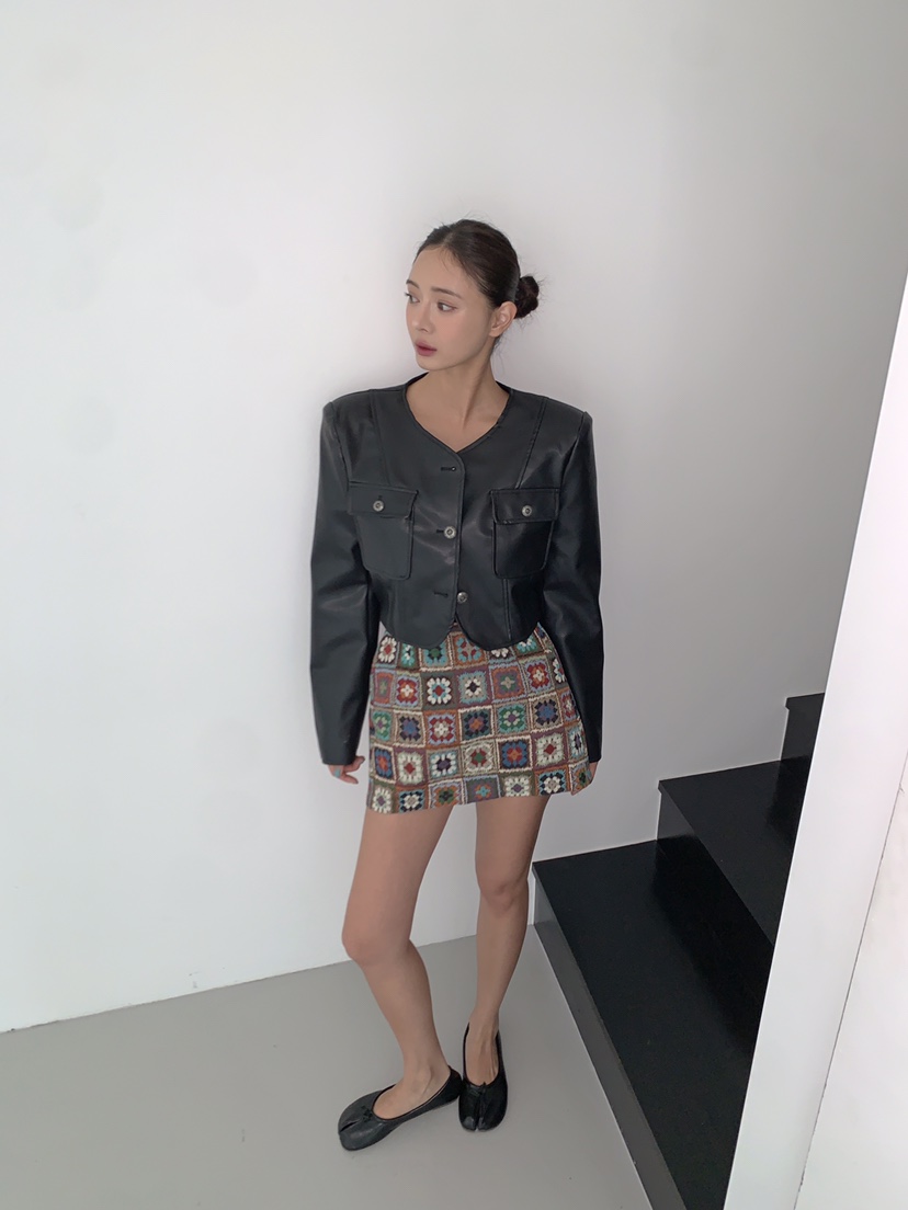VERANDA韓國直郵女士新款休閑推薦人氣時尚熱賣真品短裙提花VERANDA短裙