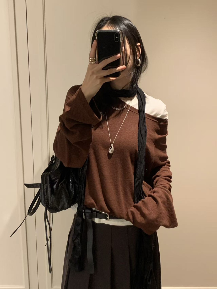 LOFN韓國直郵女裝新款時尚人氣真品推薦休閑熱賣長袖T恤LOFN長袖T恤