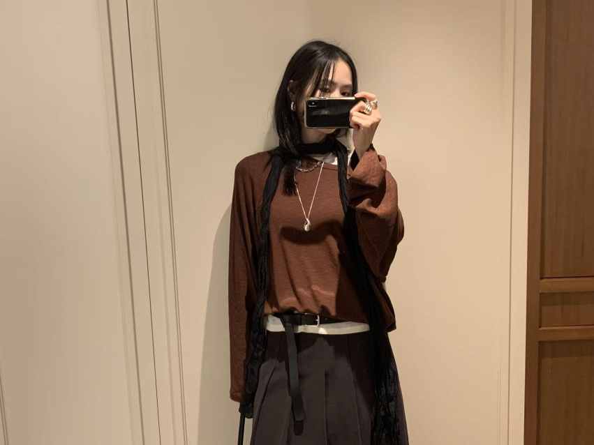 LOFN韓國直郵女裝新款時尚人氣真品推薦休閑熱賣長袖T恤LOFN長袖T恤