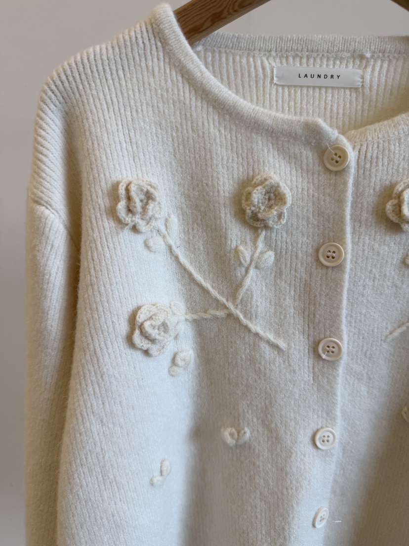 LAUNDRY韓國代購女士新款真品休閑時尚人氣針織衫刺繡開衫LAUNDRY針織衫
