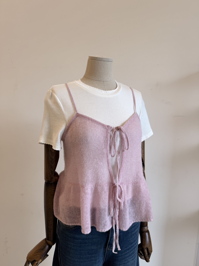 LAUNDRY韓國直郵女裝新品真品休閑時尚吊帶背心荷葉邊無袖LAUNDRY吊帶/背心
