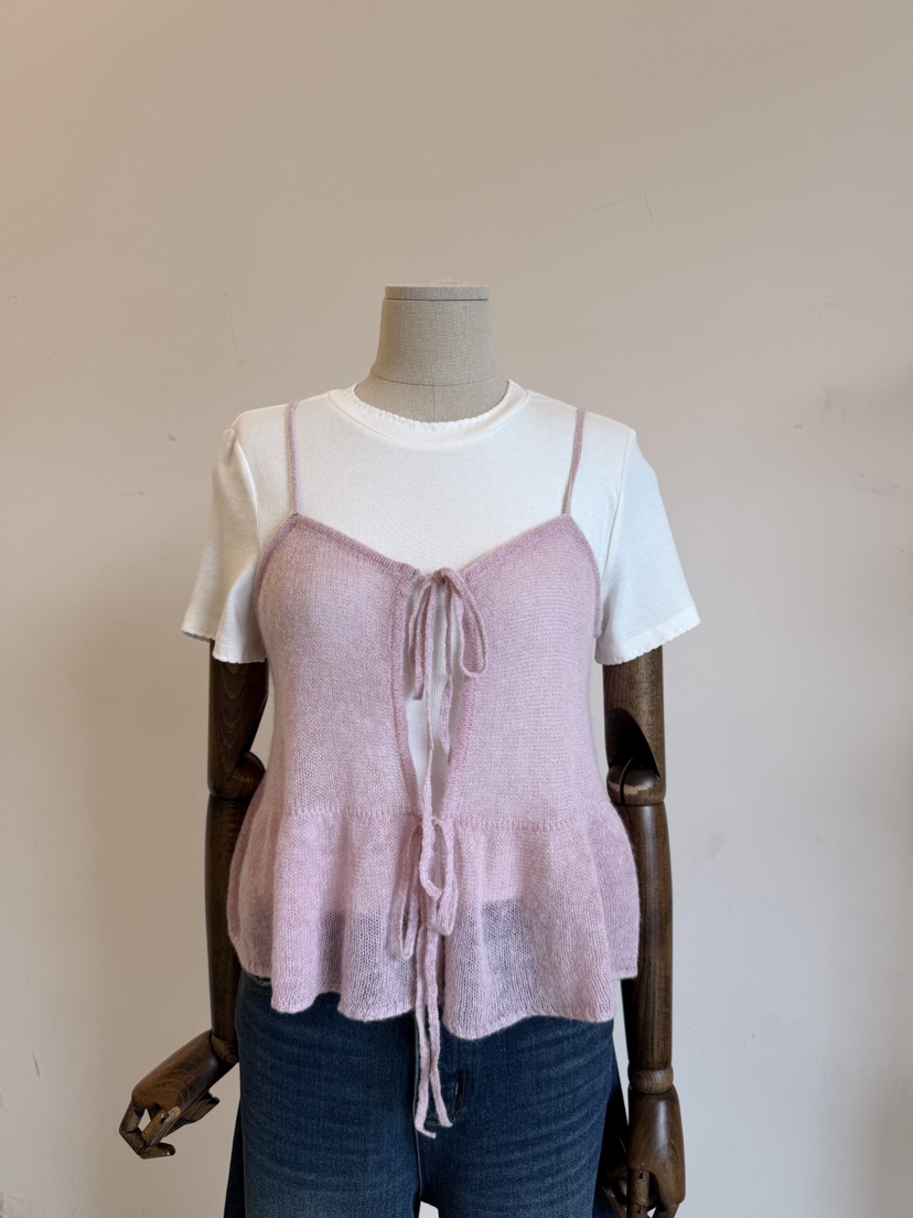 LAUNDRY韓國直郵女裝新品真品休閑時尚吊帶背心荷葉邊無袖LAUNDRY吊帶/背心