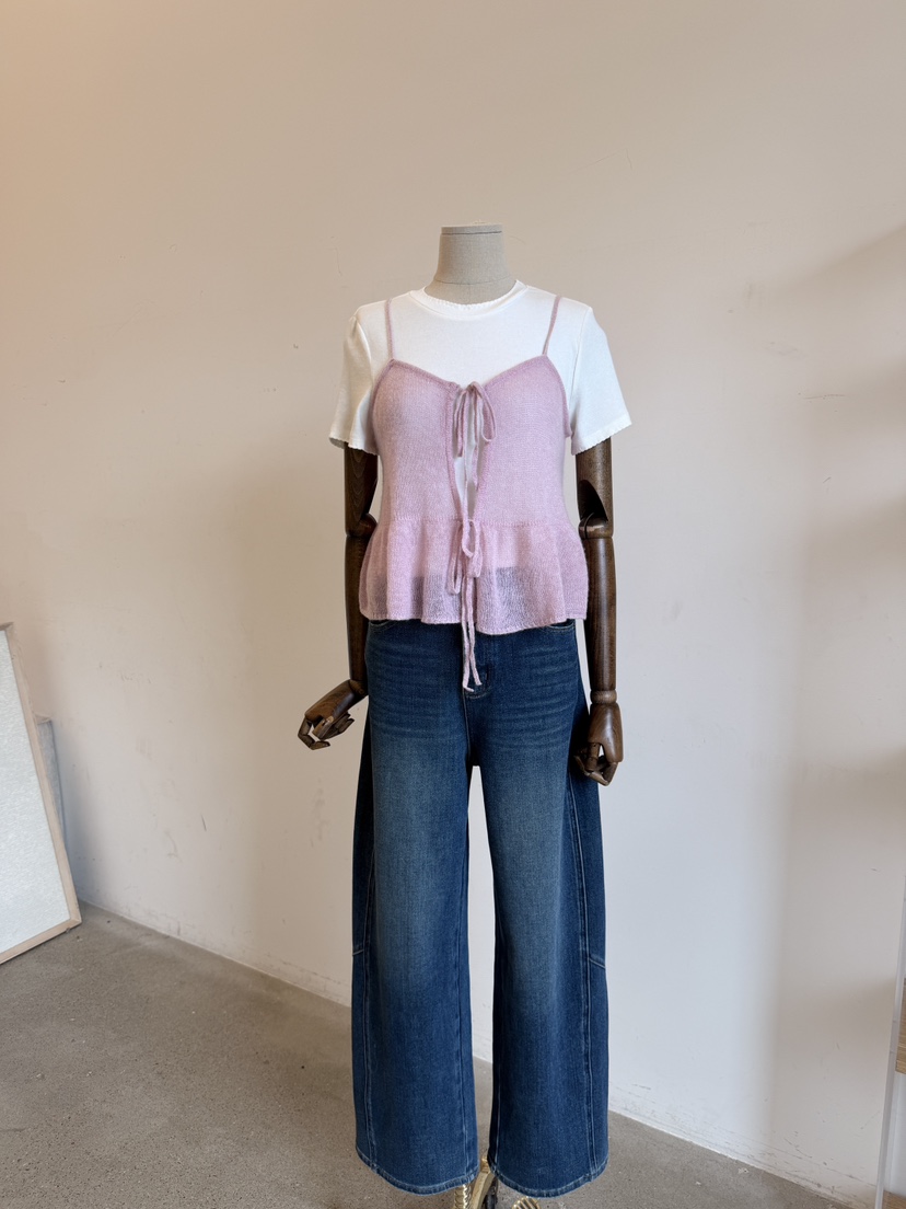LAUNDRY韓國直郵女裝新品真品休閑時尚吊帶背心荷葉邊無袖LAUNDRY吊帶/背心