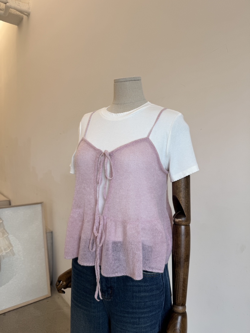 LAUNDRY韓國直郵女裝新品真品休閑時尚吊帶背心荷葉邊無袖LAUNDRY吊帶/背心