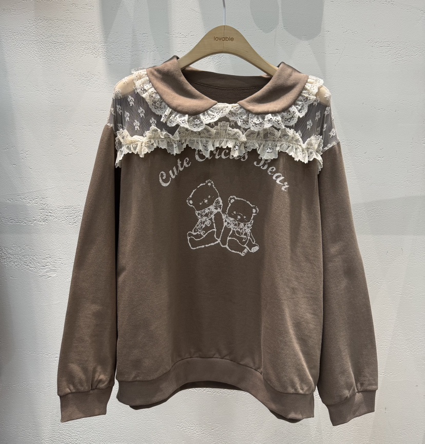 LOVABLE-L東大門實拍女士新品推薦休閑時尚真品衛衣泰迪熊LOVABLE衛衣圖色1