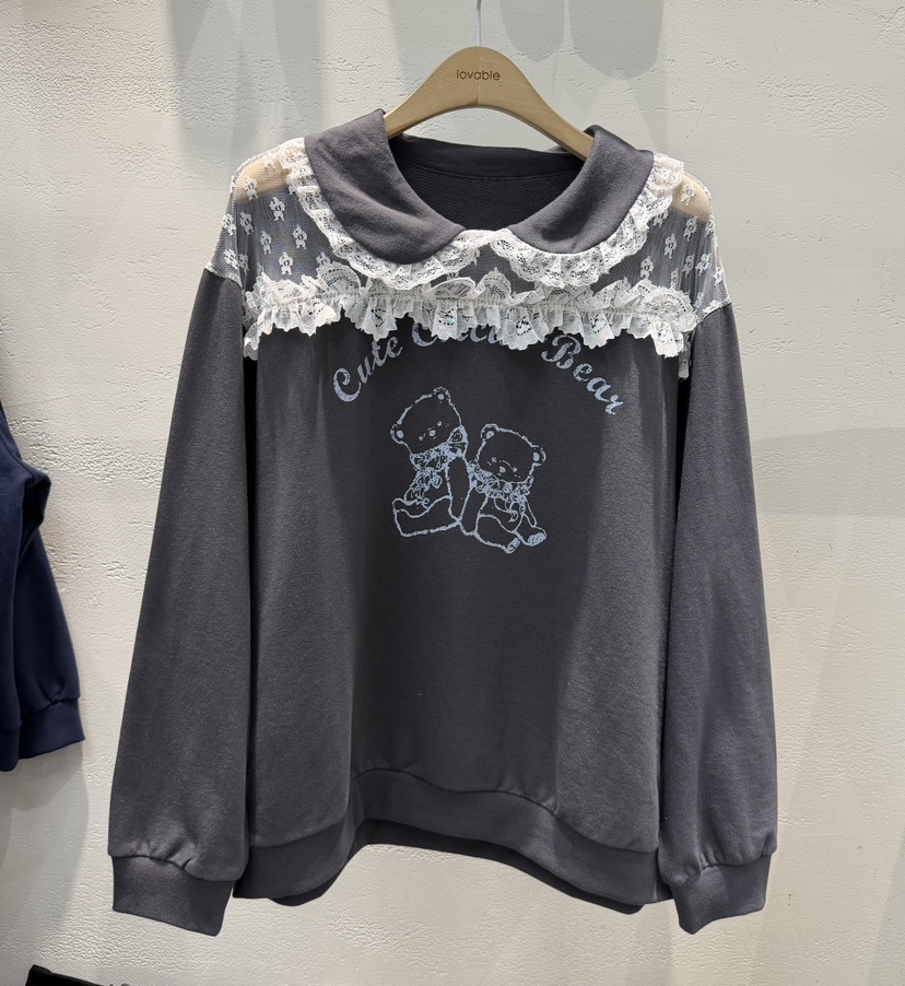 LOVABLE-L東大門實拍女士新品推薦休閑時尚真品衛衣泰迪熊LOVABLE衛衣圖色3