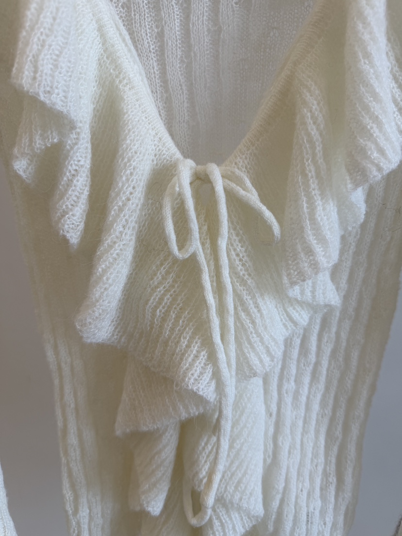 LAUNDRY韓國代購女士新品休閑時尚推薦真品針織衫荷葉邊開衫LAUNDRY針織衫