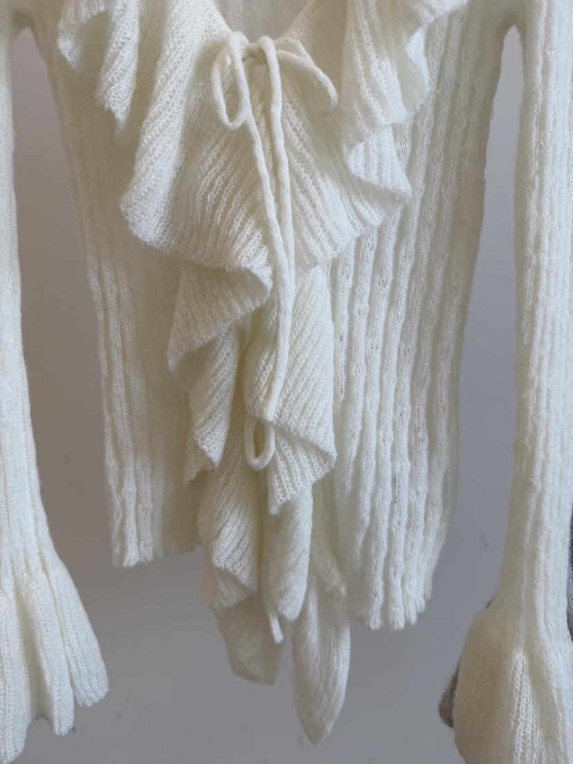 LAUNDRY韓國代購女士新品休閑時尚推薦真品針織衫荷葉邊開衫LAUNDRY針織衫