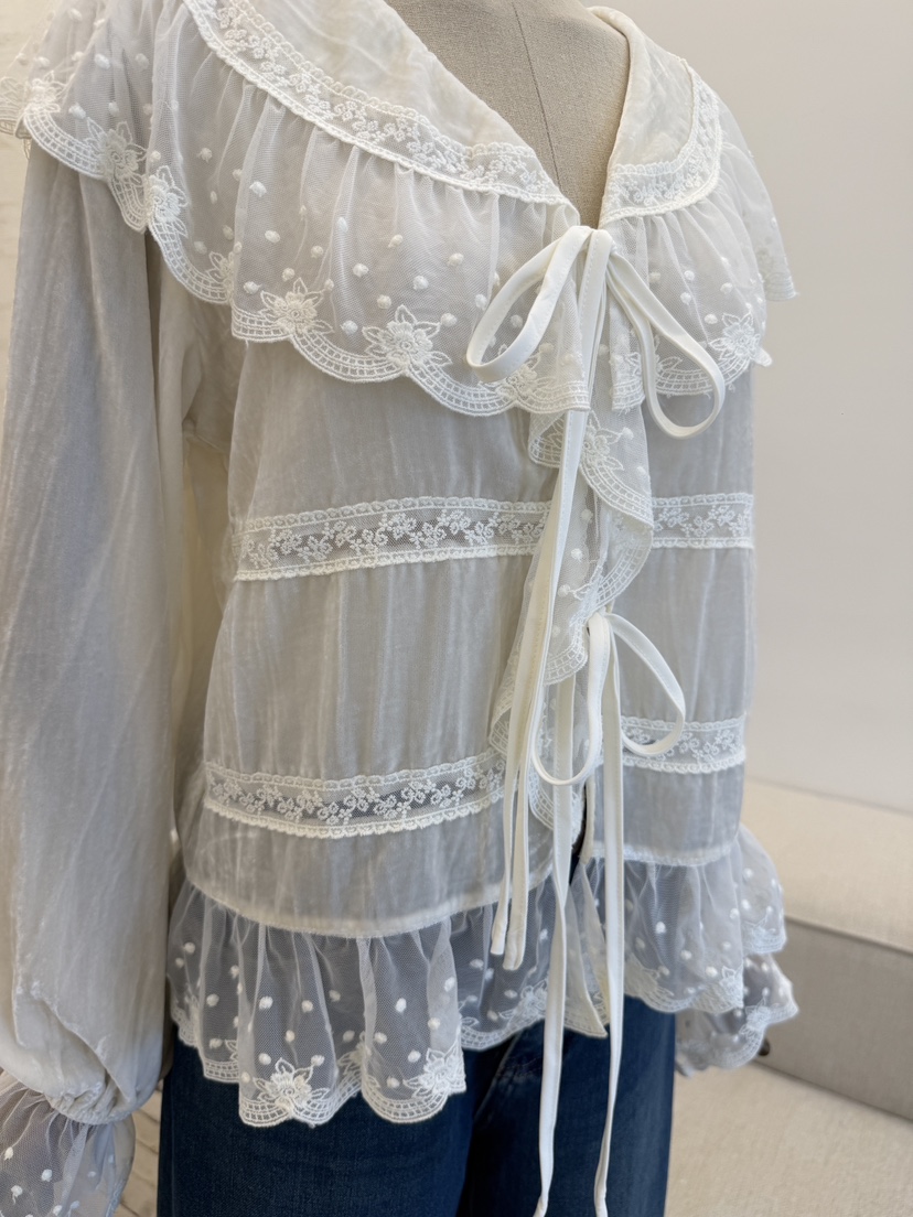 LAUNDRY韓國代購女士新品推薦時尚真品休閑襯衫蕾絲衫天鵝絨LAUNDRY襯衫/蕾絲衫