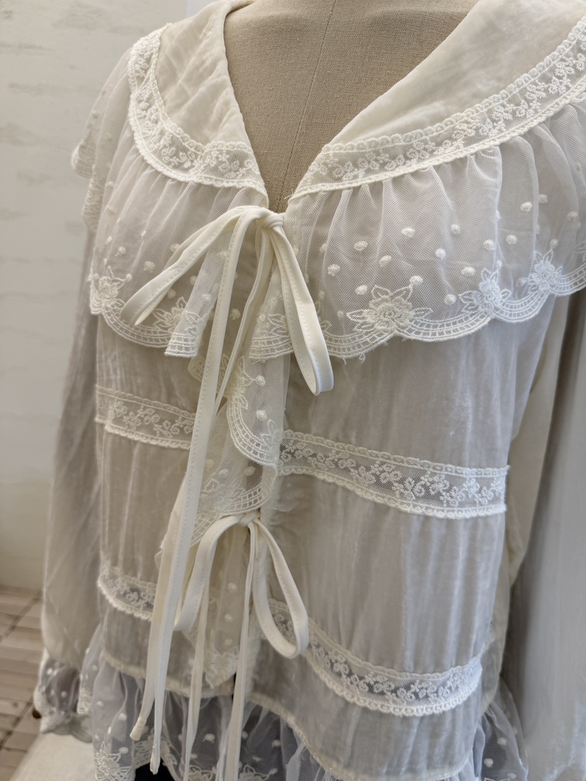 LAUNDRY韓國代購女士新品推薦時尚真品休閑襯衫蕾絲衫天鵝絨LAUNDRY襯衫/蕾絲衫
