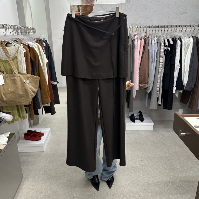 WEARABLE-L韓國代購女士新品休閑職業人氣時尚熱賣推薦裙褲WEARABLE裙褲圖色2棕色