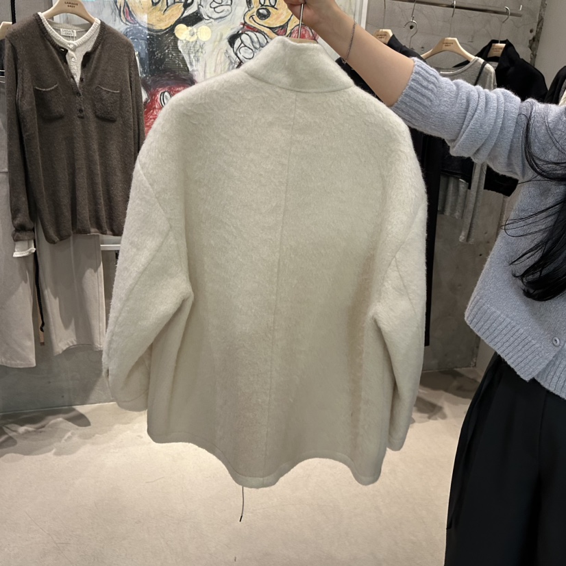 LAMAGIEPIE/LAMAGIE GREY東大門實拍女裝新品時尚短款大衣高領LAMAGIEPIE/LAMAGIE GREY短款大衣