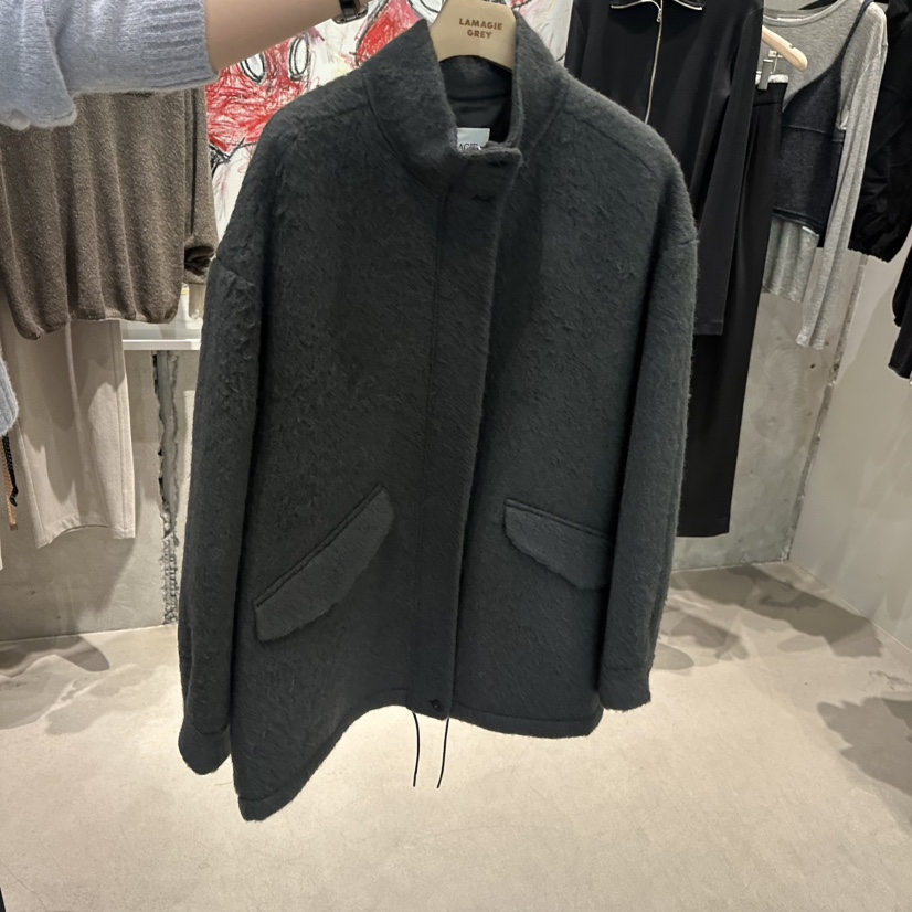 LAMAGIEPIE/LAMAGIE GREY東大門實拍女裝新品時尚短款大衣高領LAMAGIEPIE/LAMAGIE GREY短款大衣圖色2灰色
