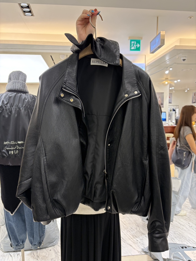 REPELLER韓國直郵女士新品真品熱賣推薦人氣夾克含頭飾皮革REPELLER夾克圖色2