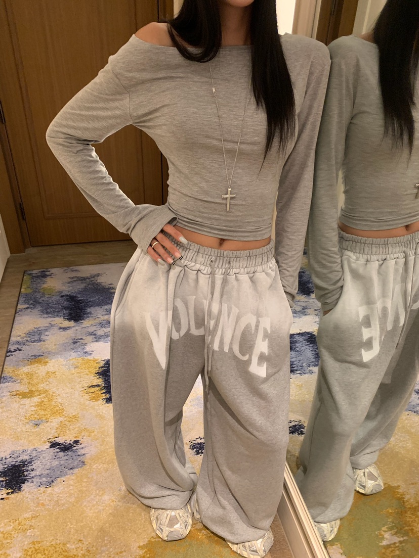 BADCALM東大門實拍女裝新品休閑真品人氣熱賣推薦休閑褲印花BADCALM休閑褲