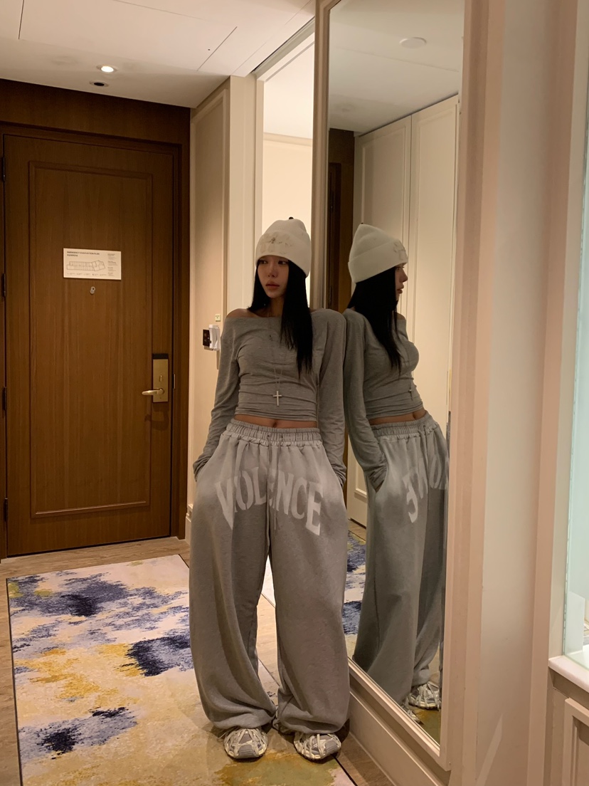 BADCALM東大門實拍女裝新品休閑真品人氣熱賣推薦休閑褲印花BADCALM休閑褲