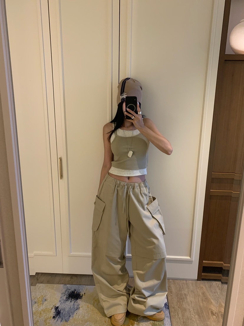 BADCALM東大門實拍女士新品真品推薦熱賣吊帶背心雙層無袖BADCALM吊帶/背心