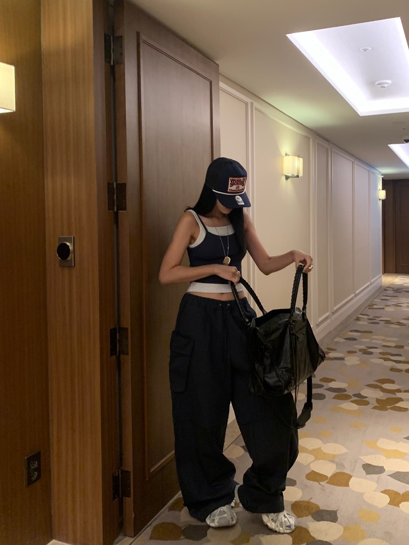 BADCALM東大門實拍女士新品真品推薦熱賣吊帶背心雙層無袖BADCALM吊帶/背心