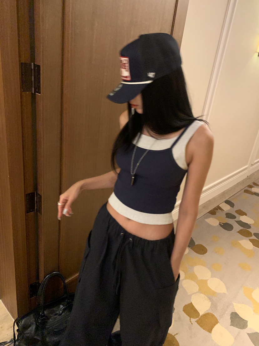 BADCALM東大門實拍女士新品真品推薦熱賣吊帶背心雙層無袖BADCALM吊帶/背心圖色3
