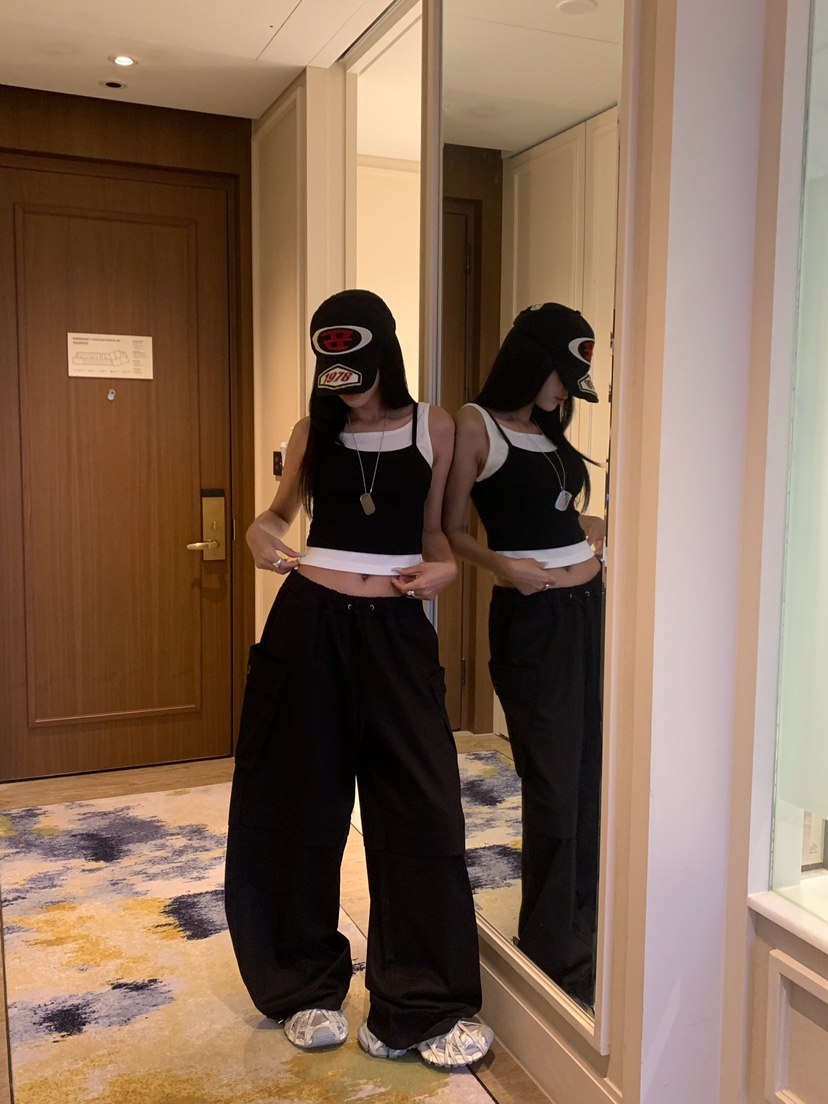 BADCALM東大門代購女士新款熱賣休閑時尚推薦休閑褲工裝褲BADCALM休閑褲
