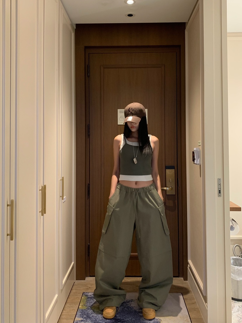 BADCALM東大門代購女士新款熱賣休閑時尚推薦休閑褲工裝褲BADCALM休閑褲