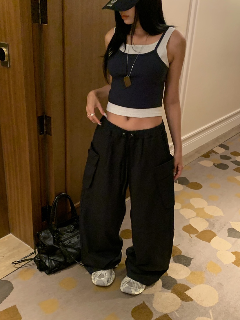 BADCALM東大門代購女士新款熱賣休閑時尚推薦休閑褲工裝褲BADCALM休閑褲