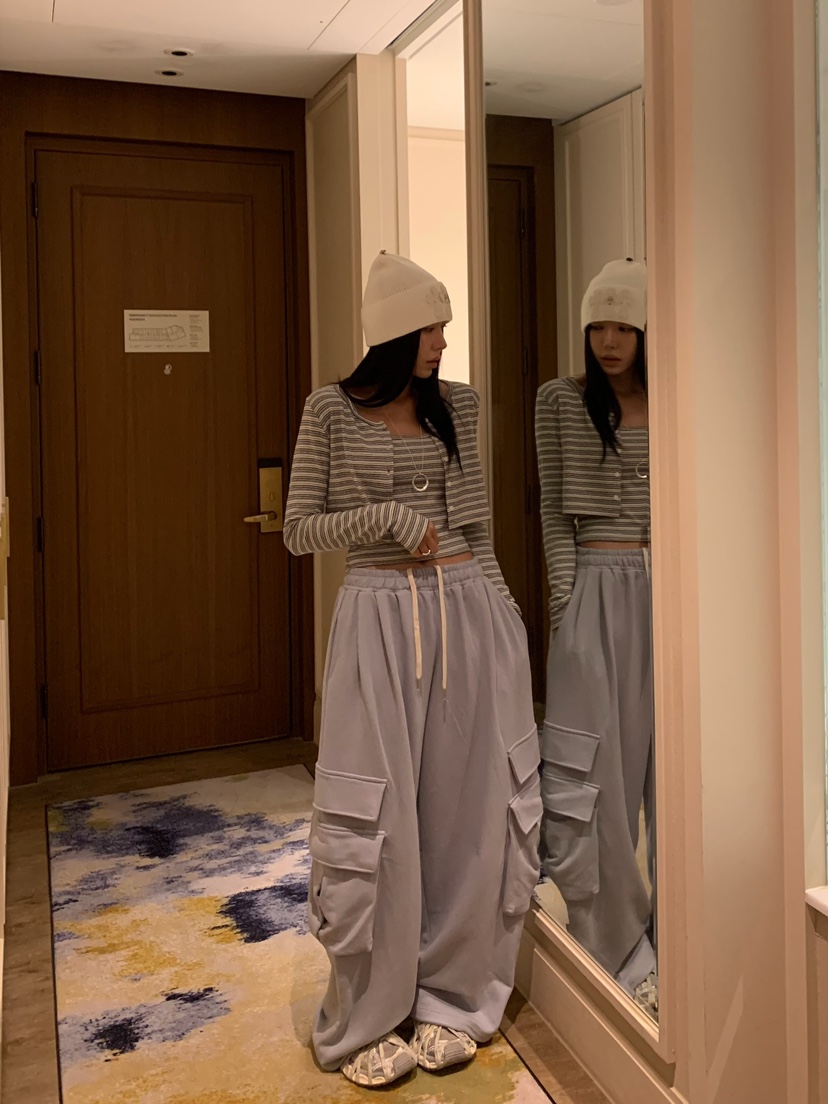 BADCALM東大門代購女士新款人氣真品休閑推薦休閑褲工裝褲BADCALM休閑褲
