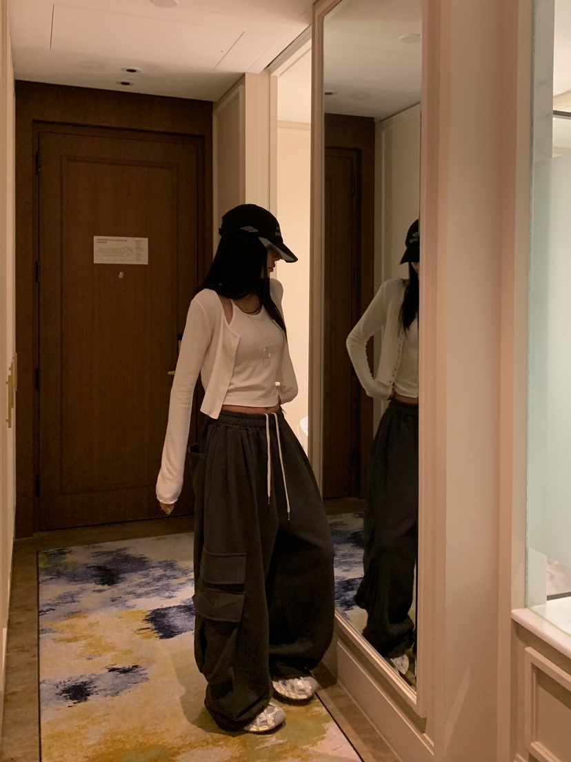BADCALM東大門代購女士新款人氣真品休閑推薦休閑褲工裝褲BADCALM休閑褲圖色4