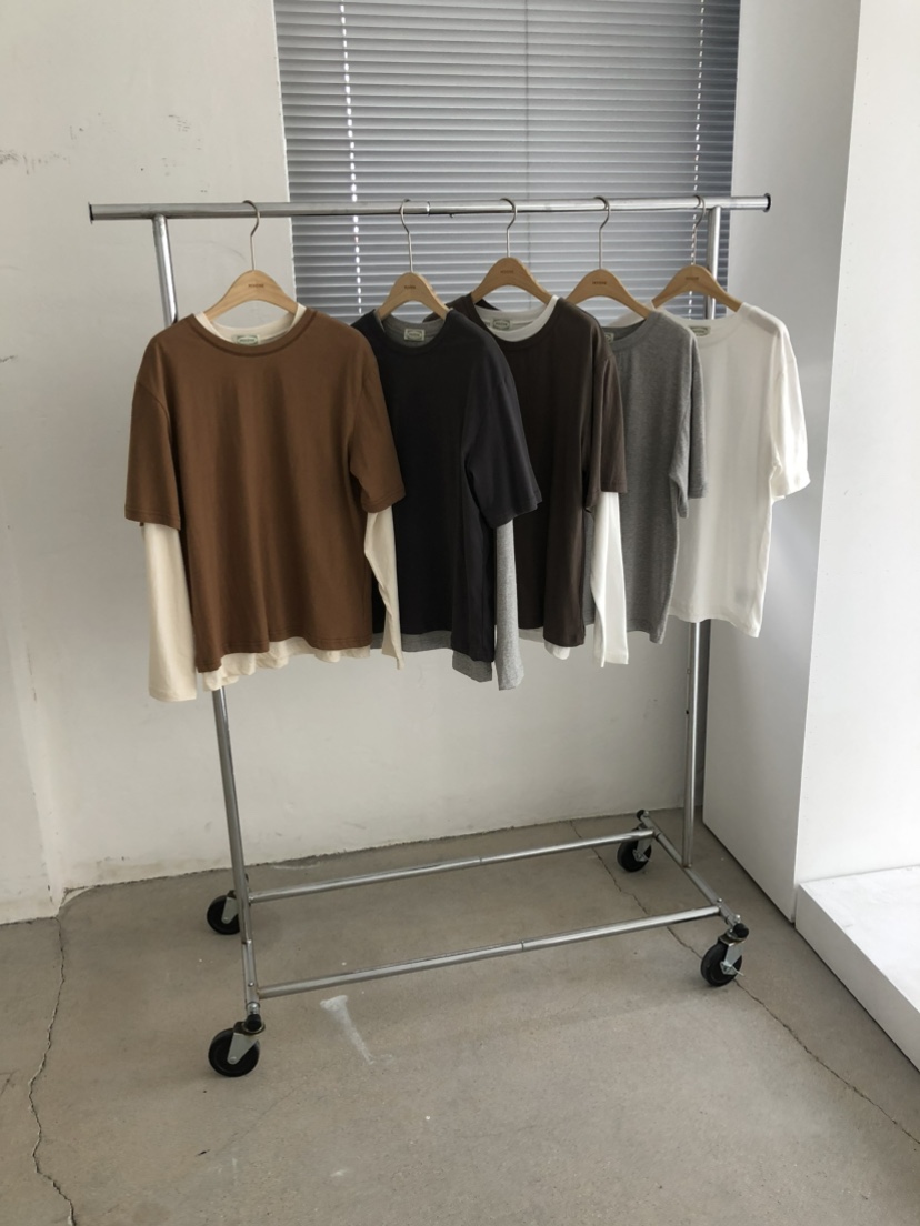 MOVENNE韓國直郵女裝新品熱賣真品時尚推薦休閑長袖T恤多層MOVENNE長袖T恤