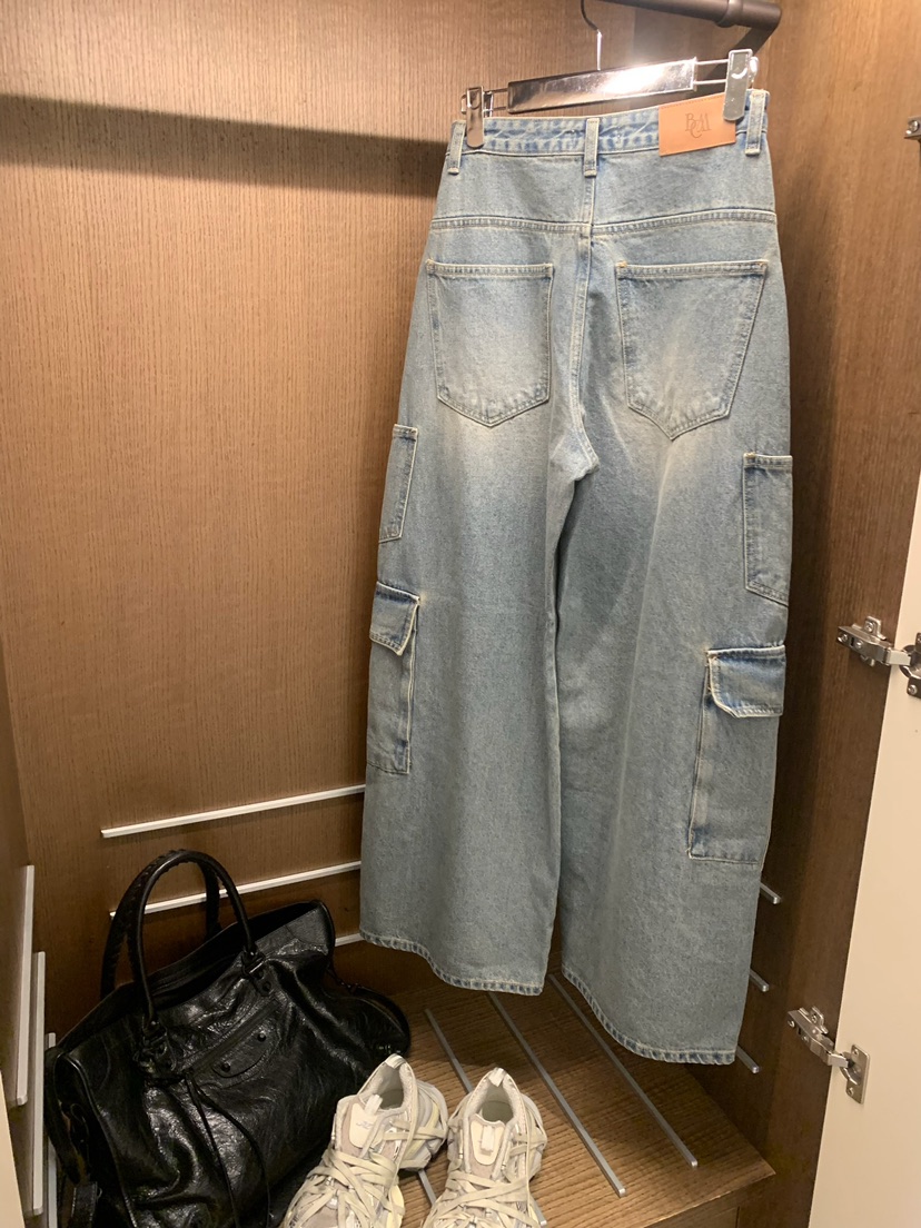 BADCALM東大門實拍女裝新品休閑人氣推薦時尚牛仔褲雙排扣BADCALM牛仔褲