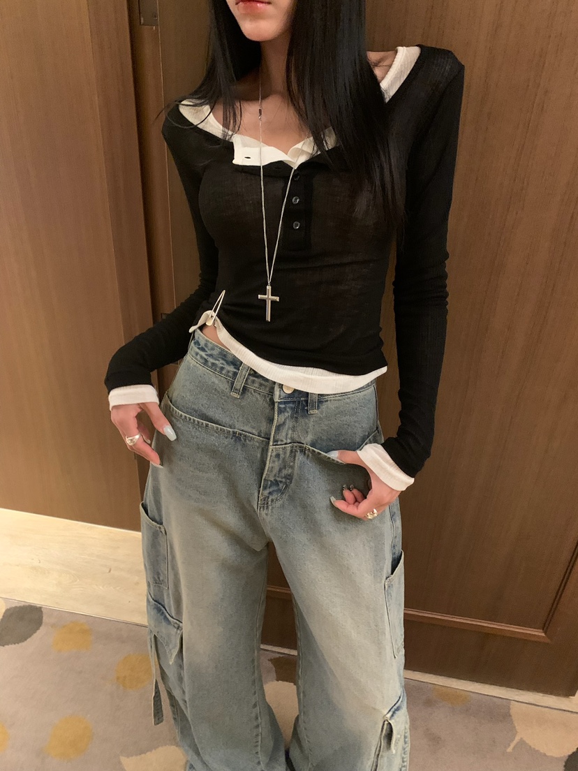 BADCALM東大門直郵女士新款時尚推薦休閑真品熱賣長袖T恤BADCALM長袖T恤