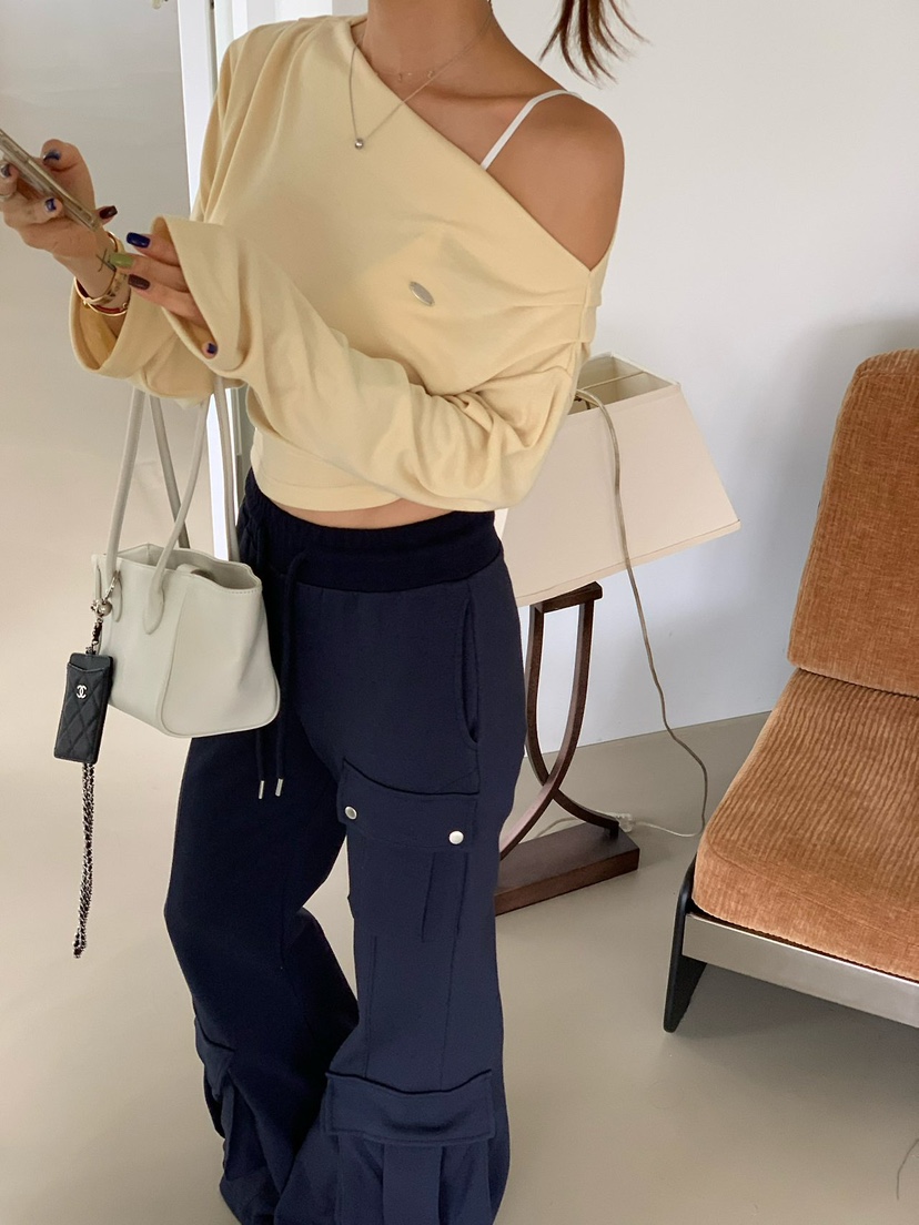 REVE CITE-L韓國直郵女裝新款推薦休閑褲喇叭褲雙排扣工裝REVE CITE-L休閑褲
