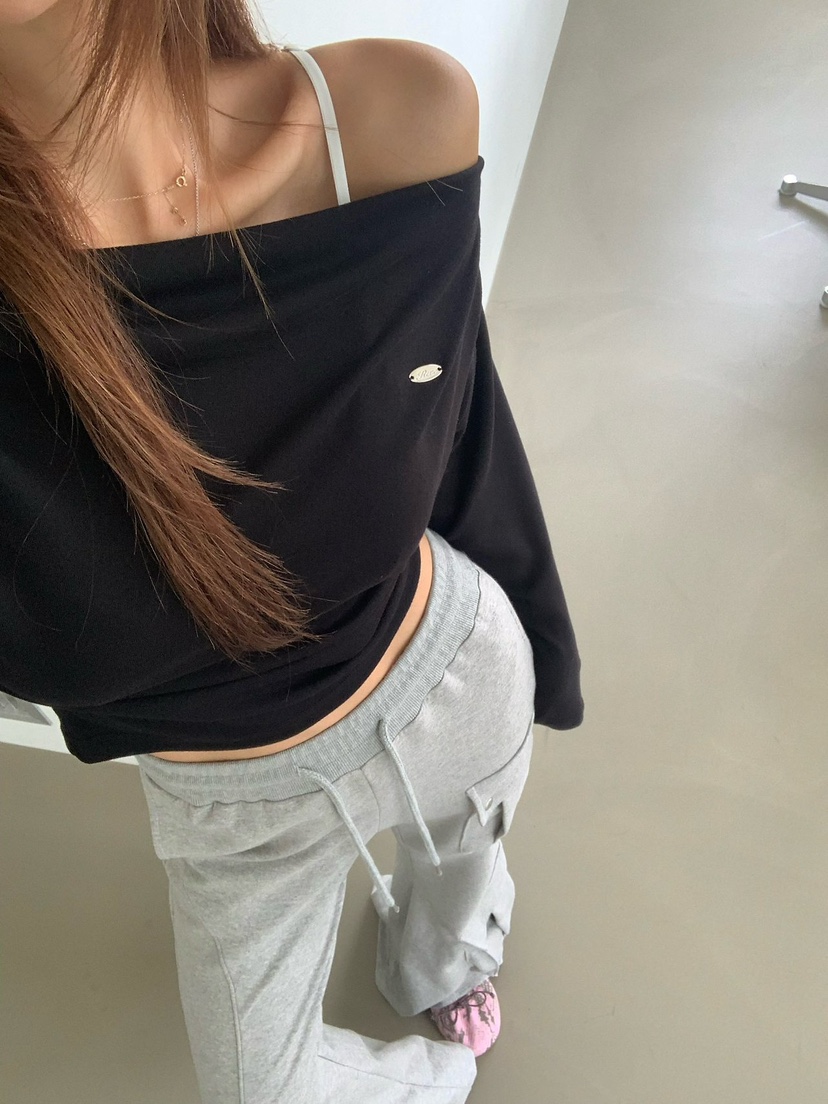REVE CITE-L韓國直郵女裝新款真品人氣熱賣長袖T恤褶皺REVE CITE-L長袖T恤