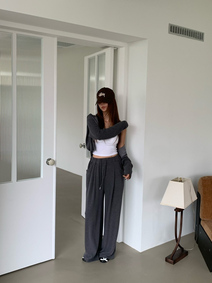 REVE CITE-L韓國直郵女士新品真品人氣休閑褲闊腿褲褶裥REVE CITE-L休閑褲
