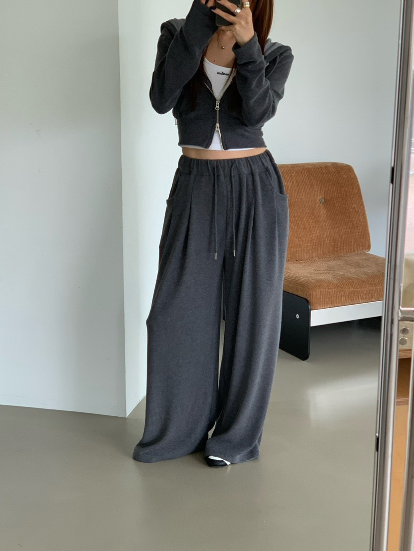 REVE CITE-L韓國直郵女士新品真品人氣休閑褲闊腿褲褶裥REVE CITE-L休閑褲