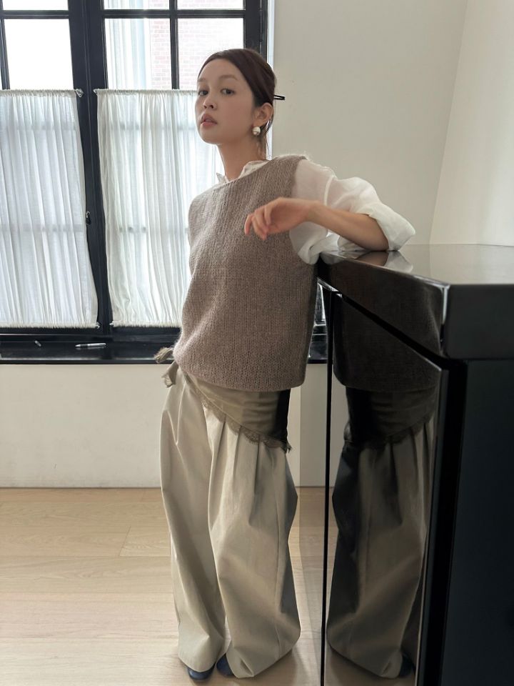 MARE韓國代購女士新款熱賣休閑時尚真品人氣推薦休閑褲雙褶MARE休閑褲