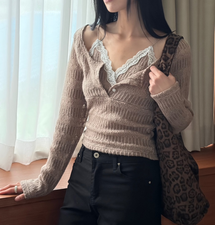 N.BROWN韓國直郵女裝新品熱賣人氣真品休閑時尚推薦長袖T恤N.BROWN長袖T恤圖色1