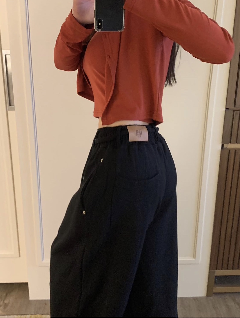 BADCALM東大門實拍女裝新款真品休閑人氣休閑褲闊腿褲腰帶BADCALM休閑褲