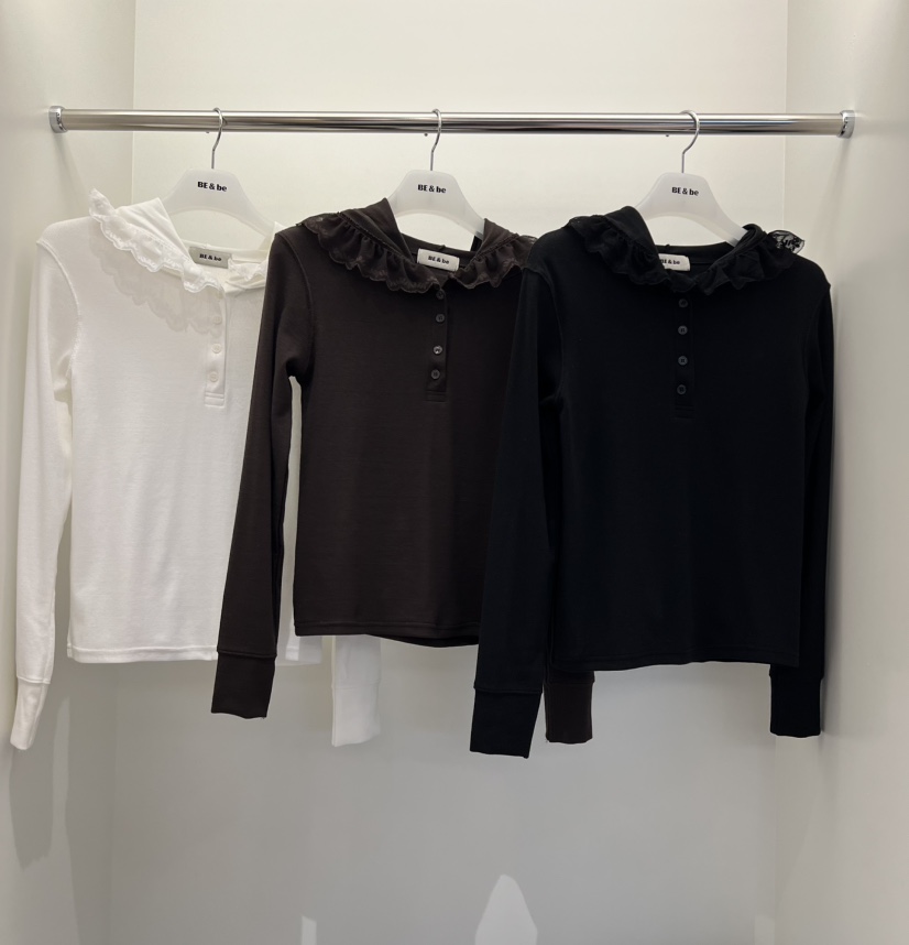 BE&amp;BE東大門實拍女裝新品熱賣真品長袖T恤連帽衫羅紋BE&be長袖T恤