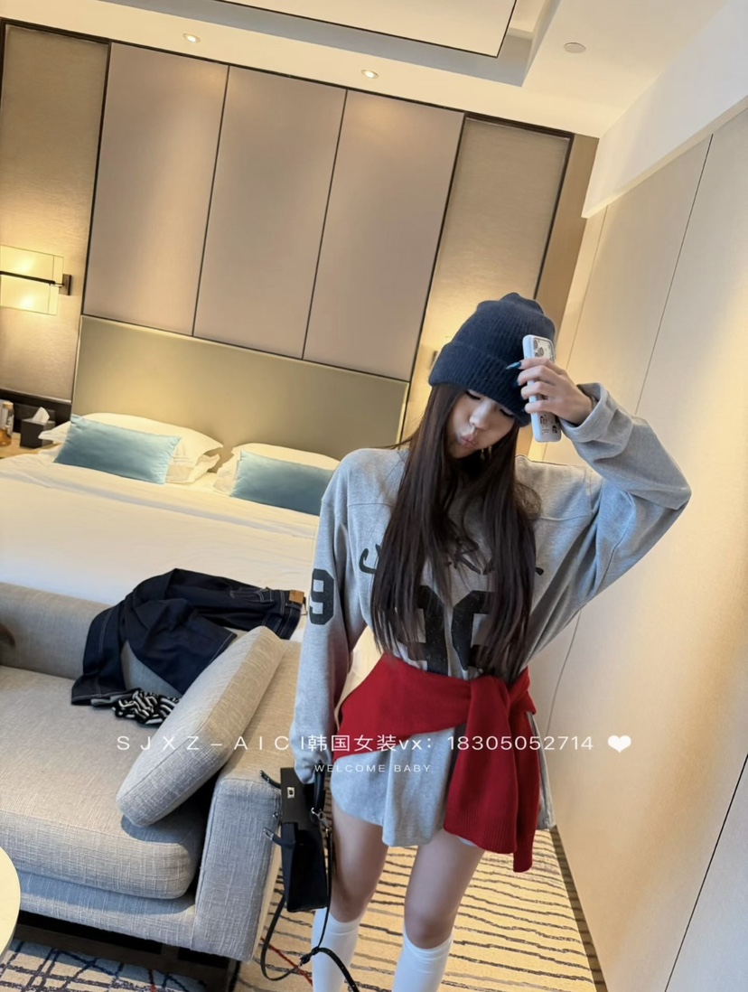 OKIE韓國直郵女士新款休閑推薦真品時尚熱賣人氣長袖T恤印花OKIE長袖T恤